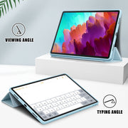 For Lenovo Tab P12 12.7 /P12 Pro 2nd Gen 3-folding TPU Smart Leather Tablet Case(Sky Blue)