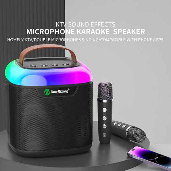 New RiXing NR8805 TWS Portable Smart Bluetooth Speaker with RGB Lighting(Beige)