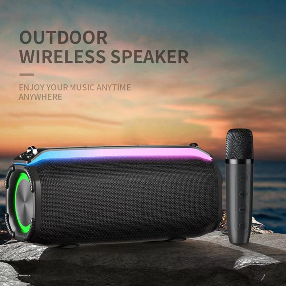 New RiXing NR8809 20W Outdoor Portable TWS Smart Wireless Bluetooth Speaker, Style:Single Mic(Red)