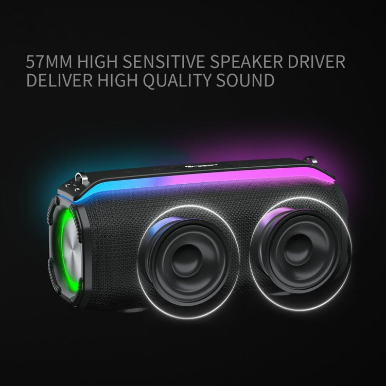 New RiXing NR8809 20W Outdoor Portable TWS Smart Wireless Bluetooth Speaker, Style:Single Mic(Red)