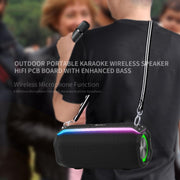 New RiXing NR8809 20W Outdoor Portable TWS Smart Wireless Bluetooth Speaker, Style:Single Mic(Black)