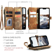 For iPhone 15 CaseMe C30 Multifunctional Leather Phone Case(Brown)