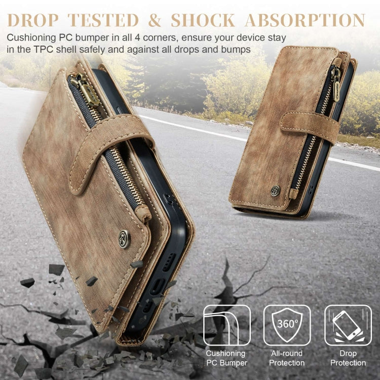 For iPhone 15 CaseMe C30 Multifunctional Leather Phone Case(Brown)