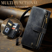 For iPhone 15 CaseMe C30 Multifunctional Leather Phone Case(Black)