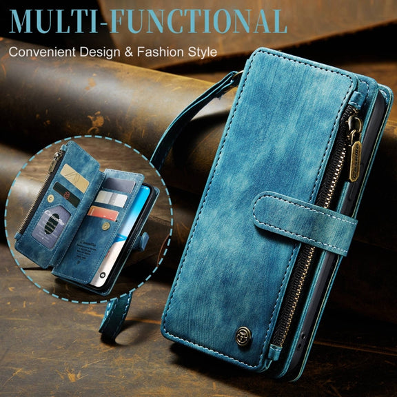 For iPhone 15 Plus CaseMe C30 Multifunctional Leather Phone Case(Blue)