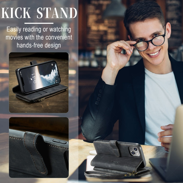 For iPhone 15 Plus CaseMe C30 Multifunctional Leather Phone Case(Black)
