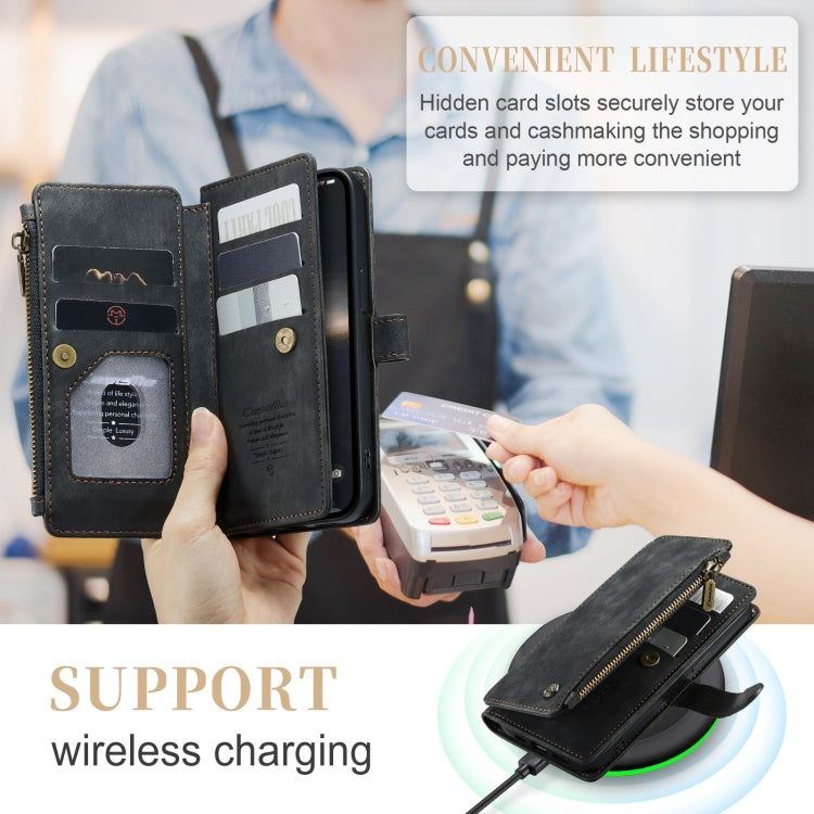 For iPhone 15 Plus CaseMe C30 Multifunctional Leather Phone Case(Black)