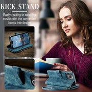 For iPhone 15 Pro CaseMe C30 Multifunctional Leather Phone Case(Blue)