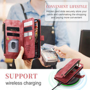 For iPhone 15 Pro CaseMe C30 Multifunctional Leather Phone Case(Red)