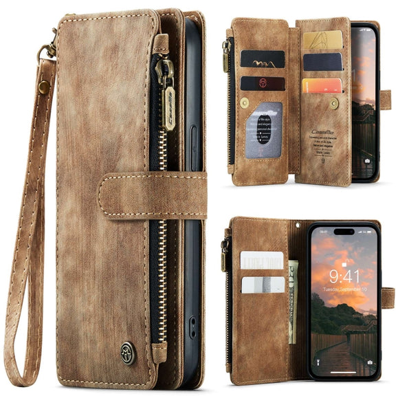 For iPhone 15 Pro CaseMe C30 Multifunctional Leather Phone Case(Brown)