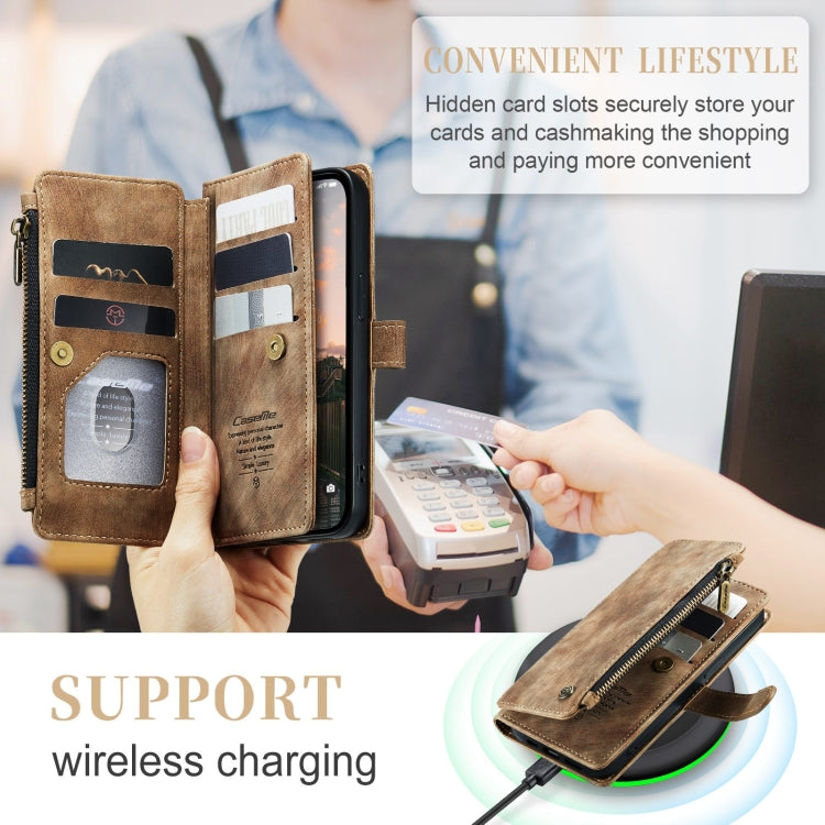 For iPhone 15 Pro CaseMe C30 Multifunctional Leather Phone Case(Brown)
