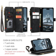 For iPhone 15 Pro CaseMe C30 Multifunctional Leather Phone Case(Black)