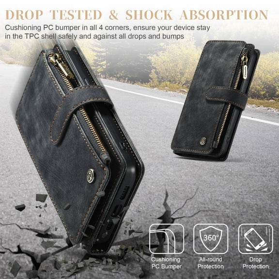 For iPhone 15 Pro CaseMe C30 Multifunctional Leather Phone Case(Black)
