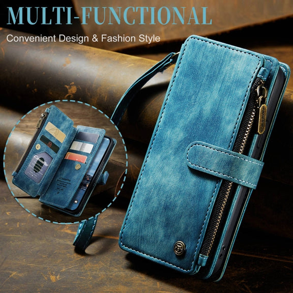 For iPhone 15 Pro Max CaseMe C30 Multifunctional Leather Phone Case(Blue)