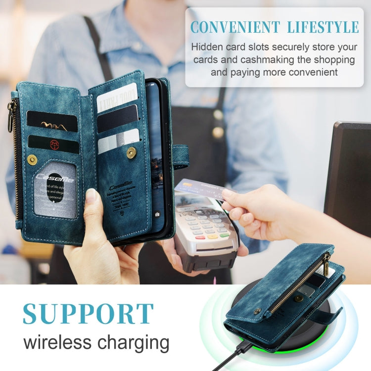 For iPhone 15 Pro Max CaseMe C30 Multifunctional Leather Phone Case(Blue)