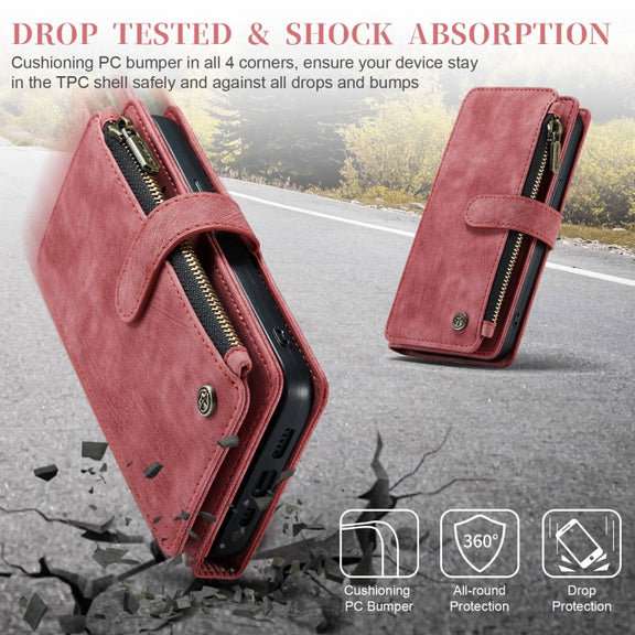 For iPhone 15 Pro Max CaseMe C30 Multifunctional Leather Phone Case(Red)