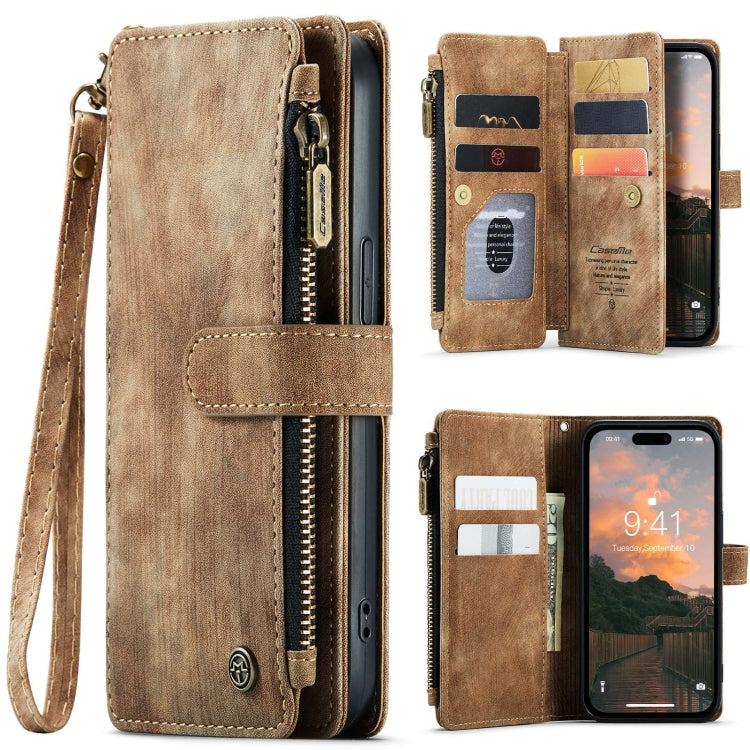 For iPhone 15 Pro Max CaseMe C30 Multifunctional Leather Phone Case(Brown)