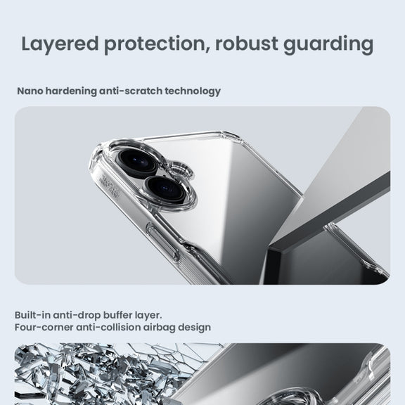 For iPhone 16 Plus NILLKIN Ultra Clear PC + TPU Phone Case(Blue)