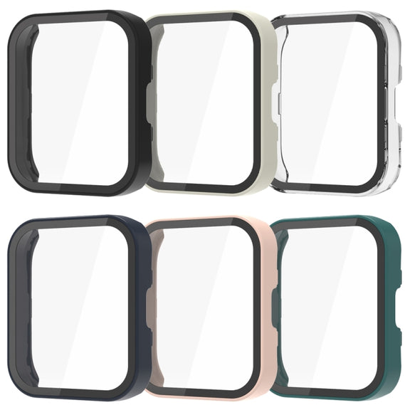 For Amazfit Bip 5 PC + Tempered Film Integrated Watch Protective Case(Black)
