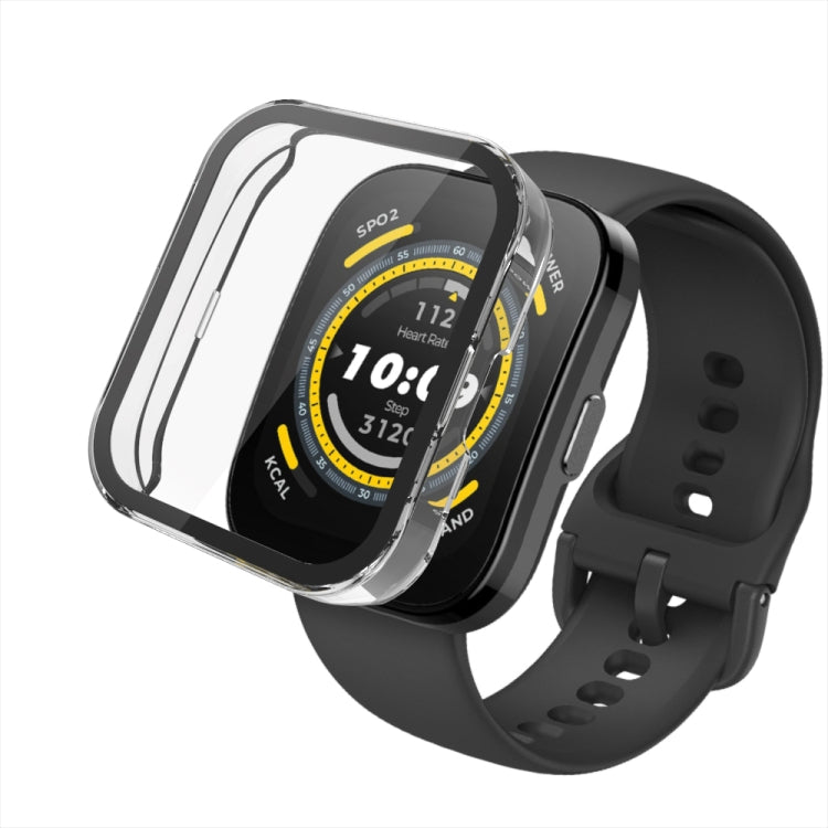 For Amazfit Bip 5 PC + Tempered Film Integrated Watch Protective Case(Black)