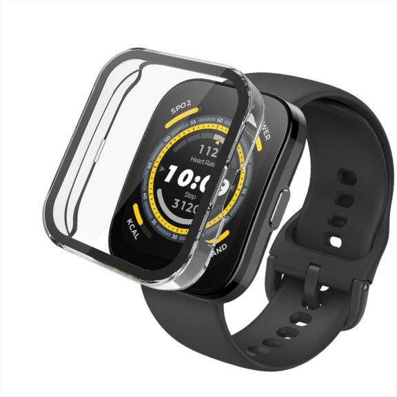 For Amazfit Bip 5 PC + Tempered Film Integrated Watch Protective Case(Black)