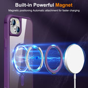 For iPhone 15 Plus MagSafe Magnetic Rotating Holder Phone Case(Purple)