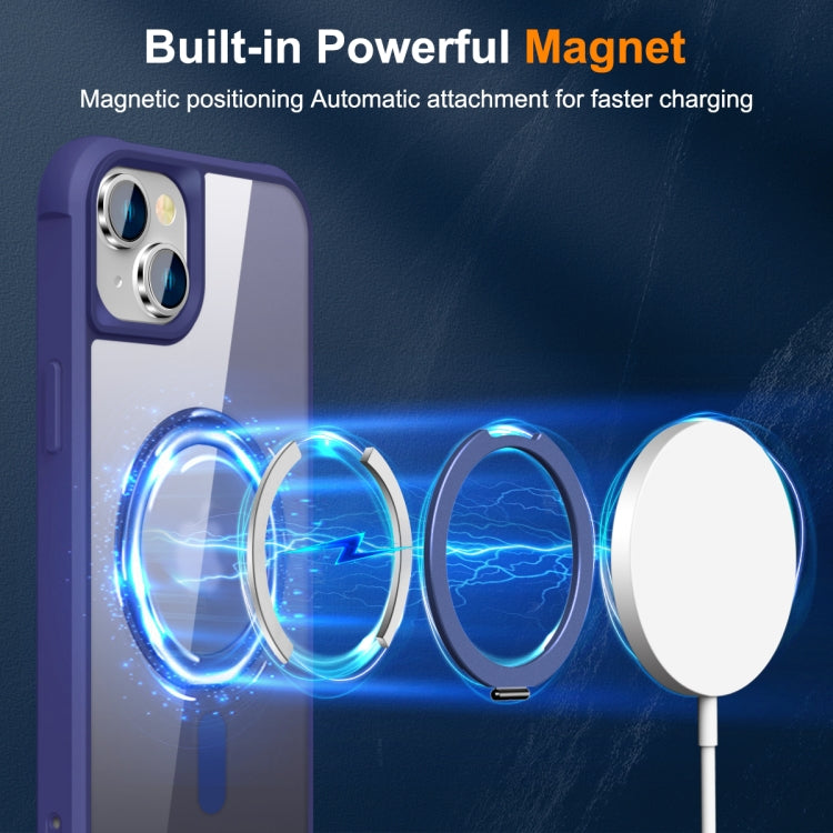For iPhone 15 MagSafe Magnetic Rotating Holder Phone Case(Klein Blue)