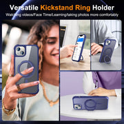 For iPhone 14 / 13 MagSafe Magnetic Rotating Holder Phone Case(Klein Blue)