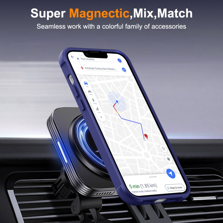 For iPhone 14 / 13 MagSafe Magnetic Rotating Holder Phone Case(Klein Blue)
