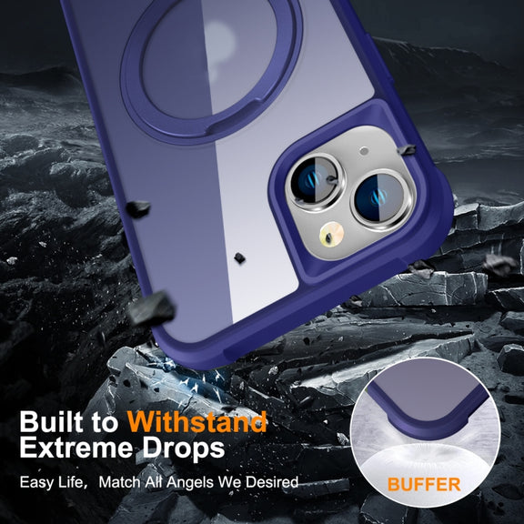 For iPhone 14 / 13 MagSafe Magnetic Rotating Holder Phone Case(Klein Blue)