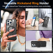 For iPhone 14 Pro MagSafe Magnetic Rotating Holder Phone Case(Black)