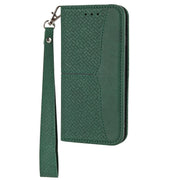 For iPhone 16 Pro Max Woven Texture Stitching Magnetic Leather Phone Case(Green)