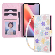 For iPhone 16e Bronzing Painting RFID Leather Case(Bloosoming Flower)