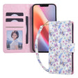 For iPhone 16e Bronzing Painting RFID Leather Case(Pansies) - iPhone 16e Cases by PMC TechLife | Online Shopping South Africa | PMC TechLife | Buy Now Pay Later Mobicred