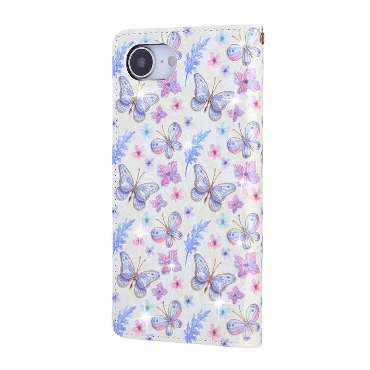 For iPhone 16e Bronzing Painting RFID Leather Case(Pansies)