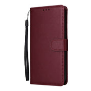 For iPhone 16 Pro Multifunctional Horizontal Flip Leather Phone Case with Three Card Slots(Wine Red)