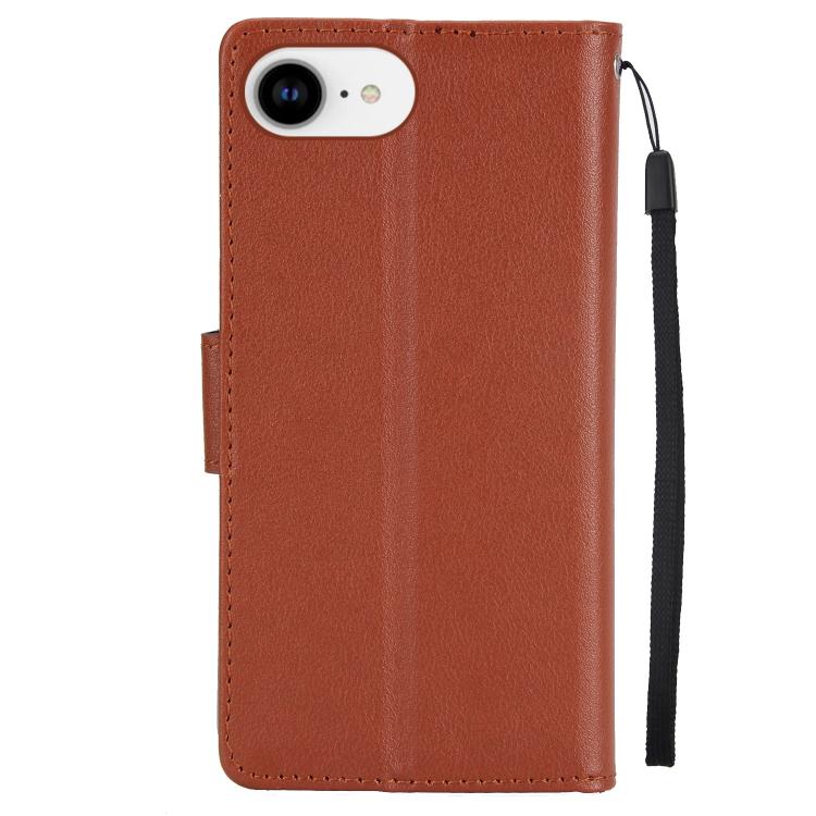 For iPhone 16e 3-Card Slots Multifunctional Leather Phone Case(Brown)