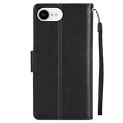 For iPhone 16e Multifunctional Horizontal Flip Leather Phone Case with Three Card Slots(Black)