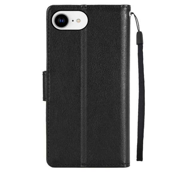 For iPhone 16e Multifunctional Horizontal Flip Leather Phone Case with Three Card Slots(Black)