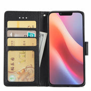 For iPhone 16e Multifunctional Horizontal Flip Leather Phone Case with Three Card Slots(Black)