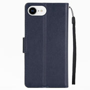 For iPhone 16e Multifunctional Horizontal Flip Leather Phone Case with Three Card Slots(Blue)