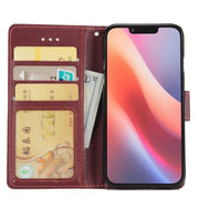For iPhone 16e Multifunctional Horizontal Flip Leather Phone Case with Three Card Slots(Wine Red)