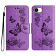 For iPhone 16e Butterfly Embossed Flip Leather Phone Case(Purple) - iPhone 16e Cases by PMC TechLife | Online Shopping South Africa | PMC TechLife | Buy Now Pay Later Mobicred