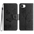 For iPhone 16e Butterfly Embossed Flip Leather Phone Case(Black) - iPhone 16e Cases by PMC TechLife | Online Shopping South Africa | PMC TechLife | Buy Now Pay Later Mobicred