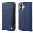 For iPhone 16 Plus Skin Feel Splicing Leather Phone Case(Blue) - iPhone 16 Plus Cases by PMC TechLife | Online Shopping South Africa | PMC TechLife | Buy Now Pay Later Mobicred