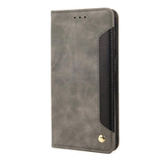 For iPhone 16e Skin Feel Splicing Leather Phone Case(Grey)