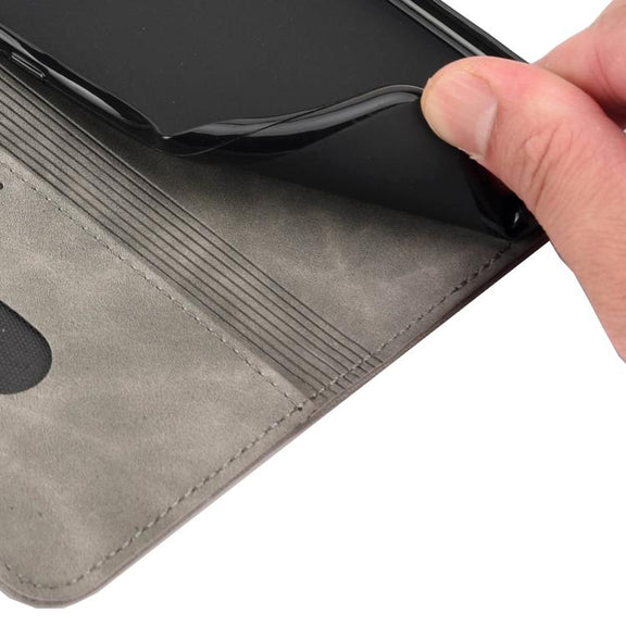 For iPhone 16e Skin Feel Splicing Leather Phone Case(Grey)