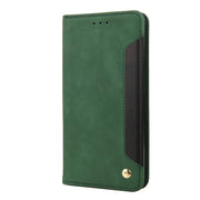 For iPhone 16e Skin Feel Splicing Leather Phone Case(Green)