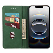 For iPhone 16e Skin Feel Splicing Leather Phone Case(Green)