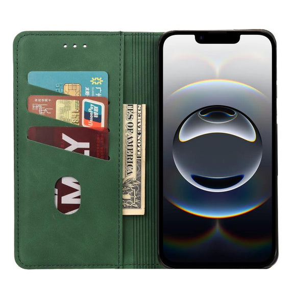 For iPhone 16e Skin Feel Splicing Leather Phone Case(Green)